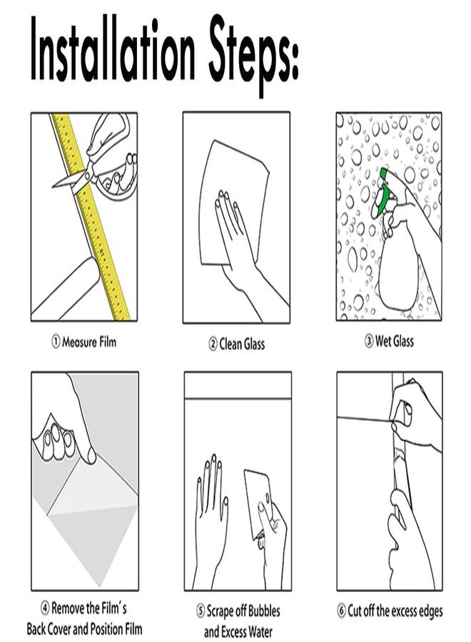 WALLMATE فيلم WALLMATE؟ لحماية خصوصية النوافذ، فيلم زجاجي مصنفر ذاتي اللصق ثابت لحجب الأشعة فوق البنفسجية (24 × 200 بوصة، بنمط مناجم مصنفر) - Image 5